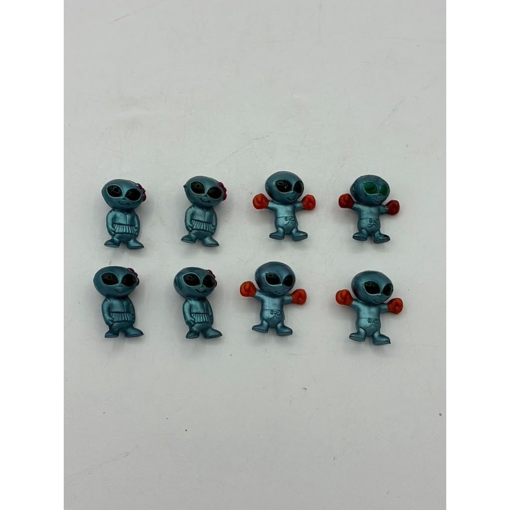 90s Mini Alien Figure Lot of 8 - Gumball Vending Machine Toys - Duplicates